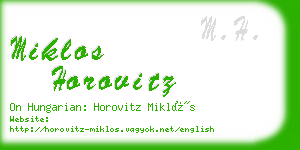 miklos horovitz business card